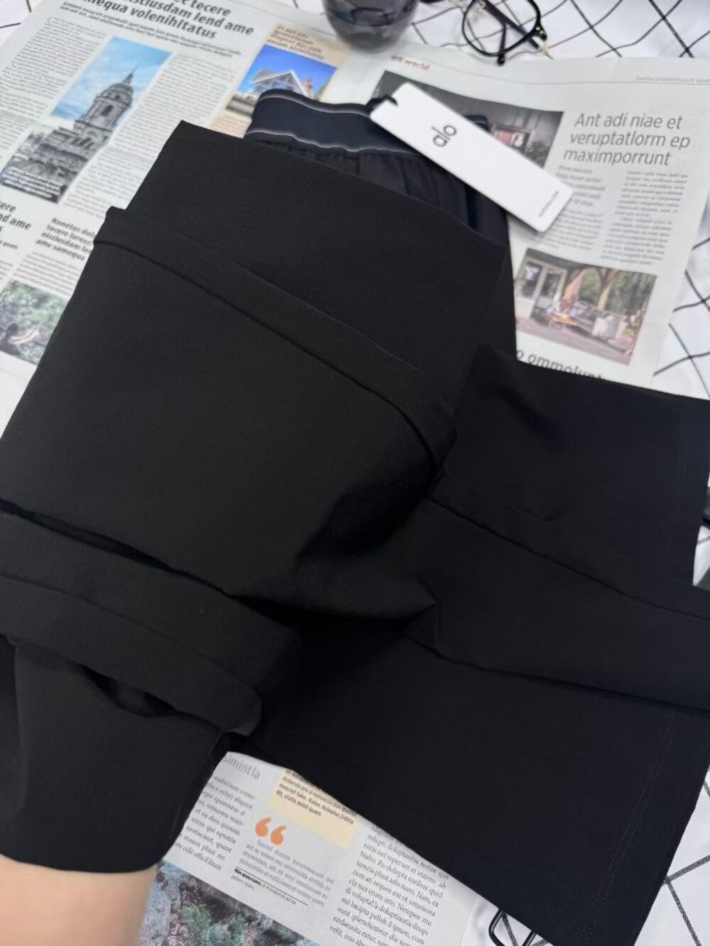 NWT ALO Yoga Suit Up Wide Leg Trouser,Black,30-inch length💟Travel Summer - Picture 4 of 8